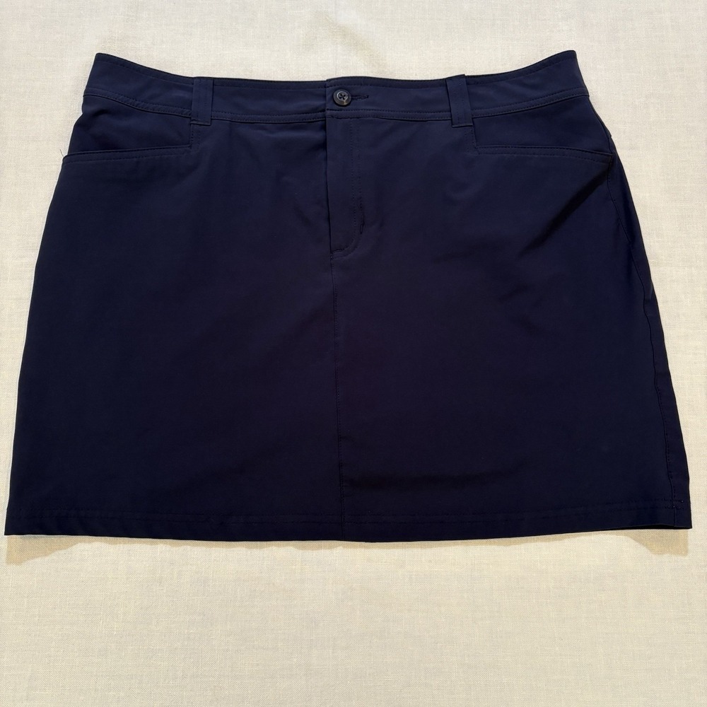 Eddie Bauer Navy Skort Size 16 Travex Golf Tennis Active Zip Pockets